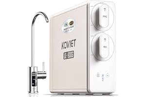 KOVIET Reverse Osmosis System, 10-Stage 600 GPD Tankless Reverse Osmosis Water Filter, Under Sink RO Water Filtration System with Smart LED Faucet, NSF/ANSI 42 & 58 Certified, 3:1 Pure to Drain