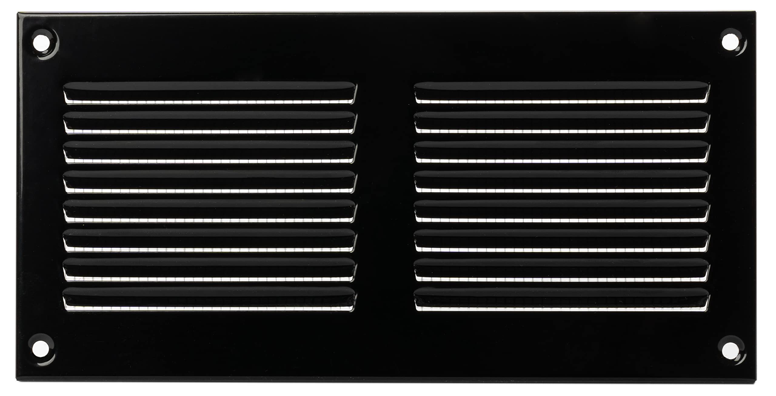 LIRAST 200x100mm Vent Cover Black - 8x4 inch Wall Vent Cover with Insect Mesh - Ceiling Soffit Vents - External Vent Cover - Metal Ventilation Grilles - Air Vent Covers for Walls