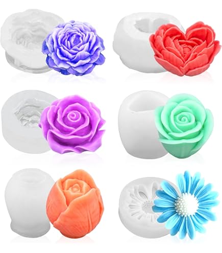 Amazon.com: KIUMODIY Rose Flower Silicone Molds, 3D Floral Resin