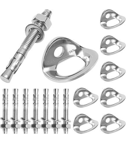 Climbing Bolt Hanger Tbxl] 5 Pieces 3/8 Inch Stainless Steel Climbing Anchor Point Bolt Hangers 10mm 25KN 5600lb Rock Anchor Bolt