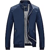 Tanming Men's Casual Slim Fit Lightweight Zip Up Softshell Bomber Jacket