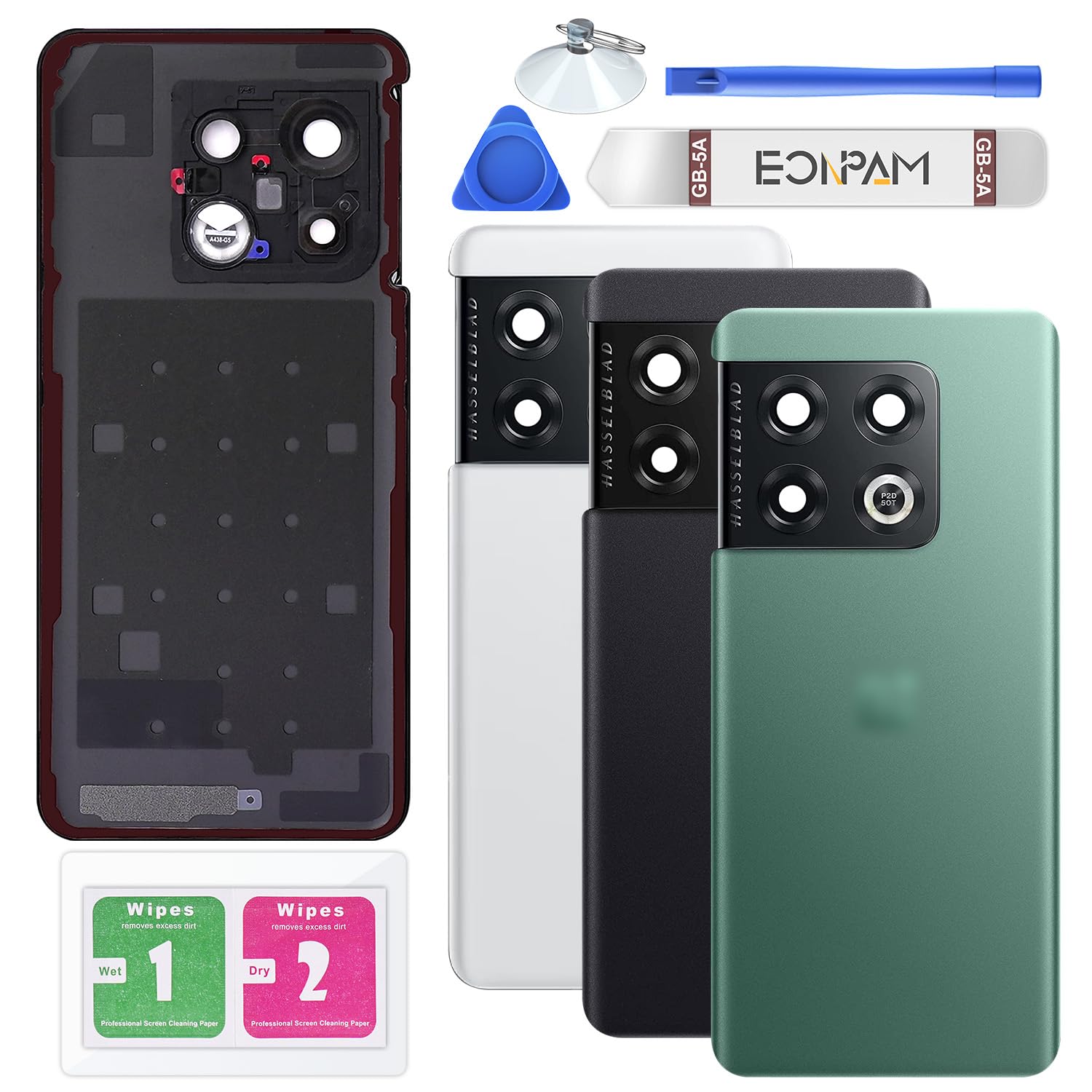 Eonpam Back Cover Glass for OnePlus 10 Pro Rear Glass Replacement with Camera Glass + Repair Kit Genuine Rear Housing (Emerald Forest)