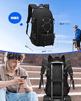 Besttravel 45L Travel Backpack Waterproof Laptop 17.3 Inch Rucksack Black view 2