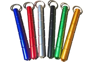 PDTXCLS JR JUN RONG Tactical Keychain Aluminum Short Stick Glass Personal Protection Emergency Tool 6 Packs Portable Keyring Suitable for Women and Men