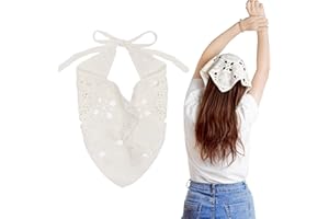 hoyuwak Crochet Bandanas Headbands Head Scarf Hair Scarf for Women Girls Knitted Floral Hair Accessories for Hair Styling Festival Holiday Christmas Decor(White)