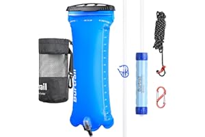 Burtrail Gravity-Fed Water Filtration System, Portable Gravity Water Filter Camping, Hiking, Backpacking & Emergency Preparedness Water Purifier Survival, 0.01 Micron Water Filter Straw & 3L Bag