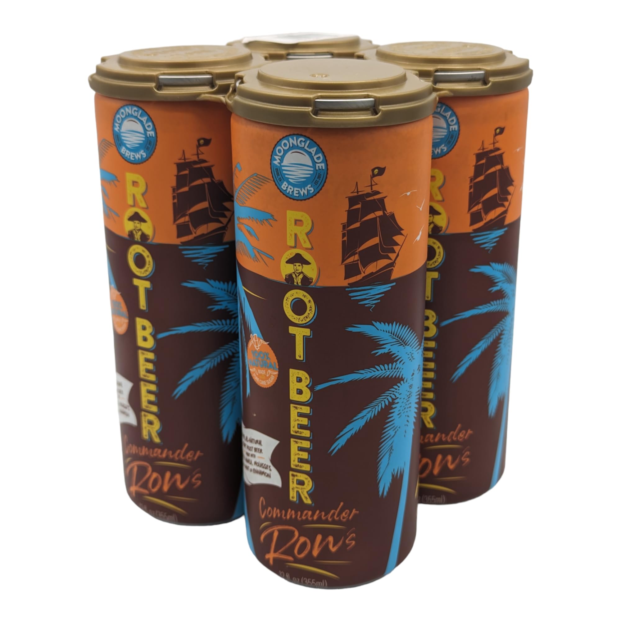 Commander Ron's Root Beer, Craft Soda 4-Pack of 12