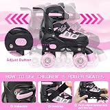 Nattork Adjustable Kids Roller Skates with Light Up Wheels for Beginners view 4