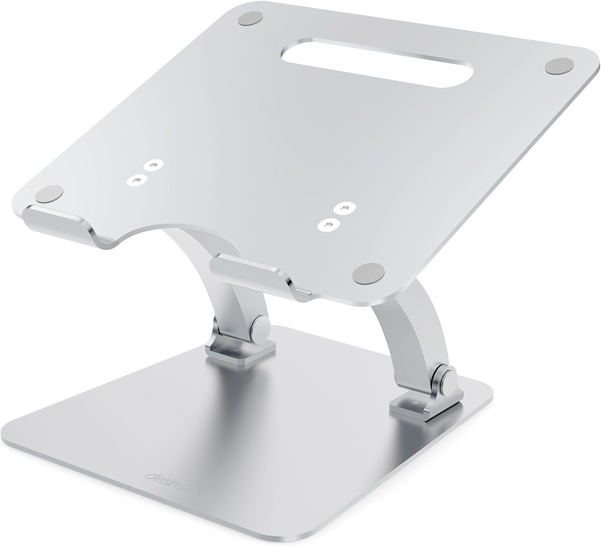 Laptop Stand Adjustable Desk Riser, Desire2 Aluminum Metal Foldable Computer Riser for Desk, Compatible with 9 to 17 Inches Notebook Computer, Office Computer Accessories for Desk, Silver