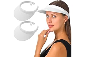 KEJEA 2 Pack Visor Women Men Sun Hat Clip On Visors Adjustable Sport Wide Brim Cap