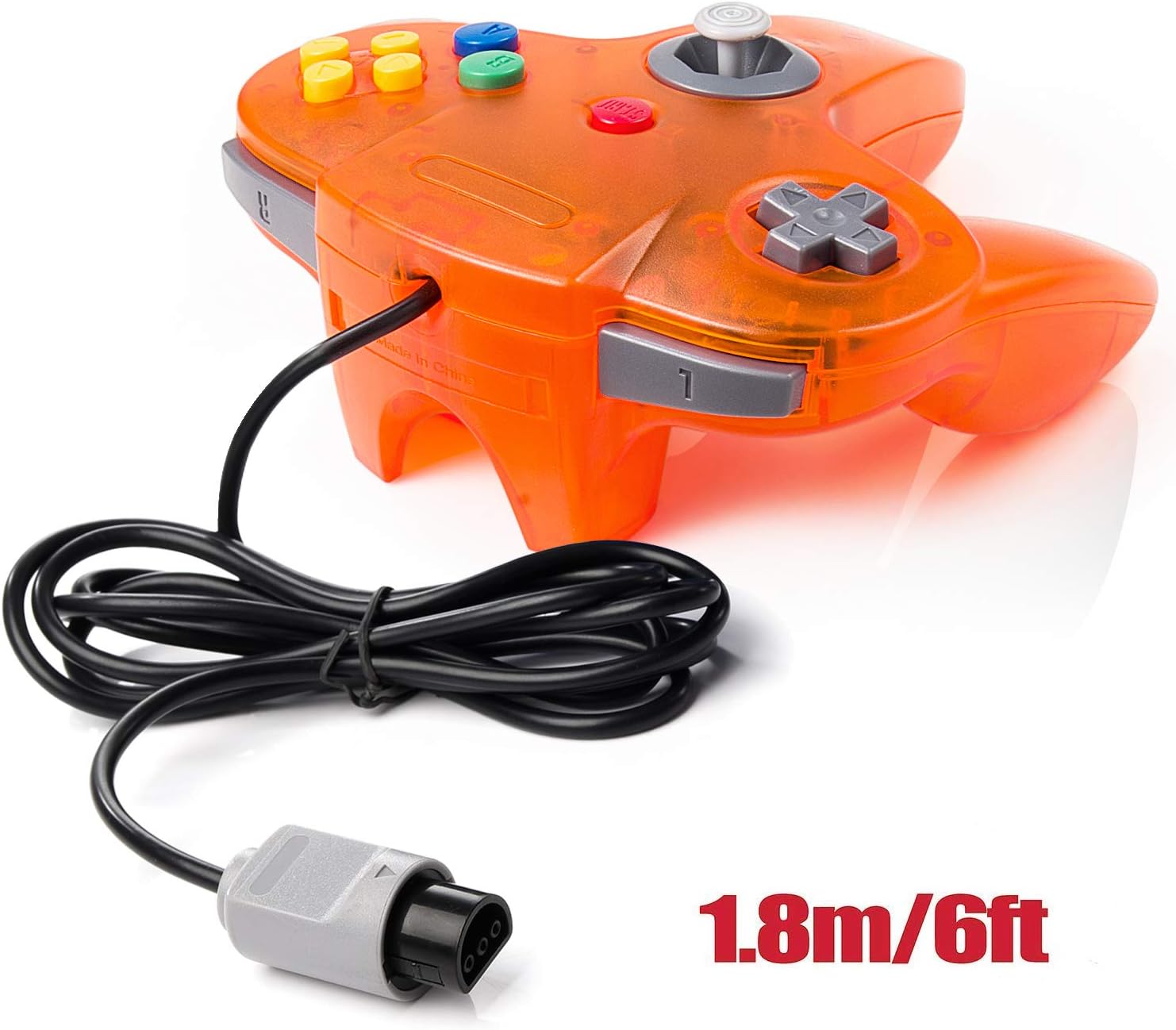 miadore 2 Packs Classic 64 Wired Controller Joystick for N64 Video Game System N64 Console (Jungle Green and Orange): Computers & Accessories