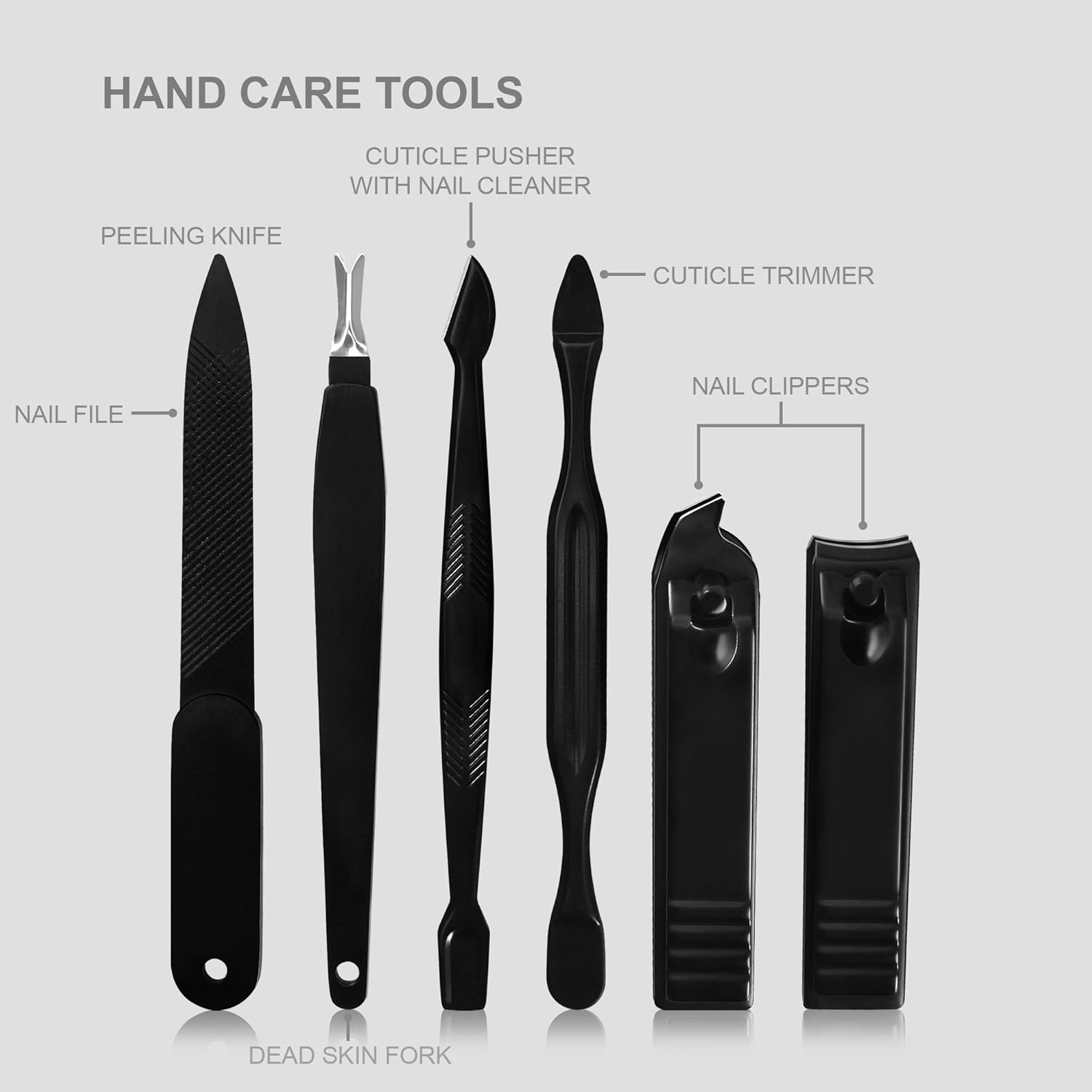15-Piece Manicure Set for Women Men Nail Clippers Stainless Steel Manicure Kit - Portable Travel Grooming Kit - Facial, Cuticle and Nail Care : Beauty
