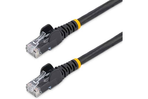 StarTech 10ft CAT6 Ethernet Cable - Black CAT 6 Gigabit Ethernet Wire -250Mhz 100W PoE RJ45 UTP Network Patch Cord Snagless w