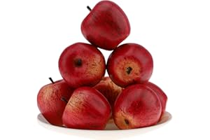 Gresorth 6pcs High Grade 7cm Size Fake Red Apple Decoration Artificial Realistic Fruit Simulation for Home Party Christmas Display