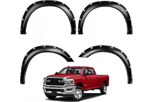 TRUXEN Fender Flares for Dodge Ram 2500/3500 2019-2026, Pocket Bolt-Riveted Rugged Style Paintable Smooth Matte Black Wheel F