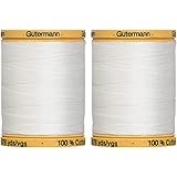 2-Pack - Gutermann Natural Cotton Thread Solids 876 Yards Each - White (800C 5709)