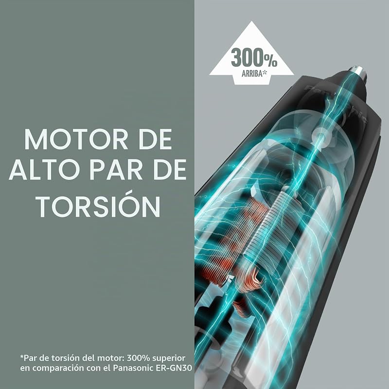 Aparador de sobrancelhas para nariz úmido e seco panasonic er-gn300k503, preto, 3,8 x 3,4 x 16,4 cm, para homens.