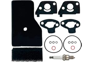 Phoddar 16010-ZM7-D01 Carburetor Bowl Gaskets Set Kit for Honda Generator EB2000I EB2200IT EU2000I EU2200IT GX100 & Maintenance Tune Up Kit with Air Filters, Spark Plug, Mounting Gaskets 2 Packs