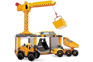 Dickie Toys: Volvo Construction Station - Light & Sound Kids Playset, Ages 3+