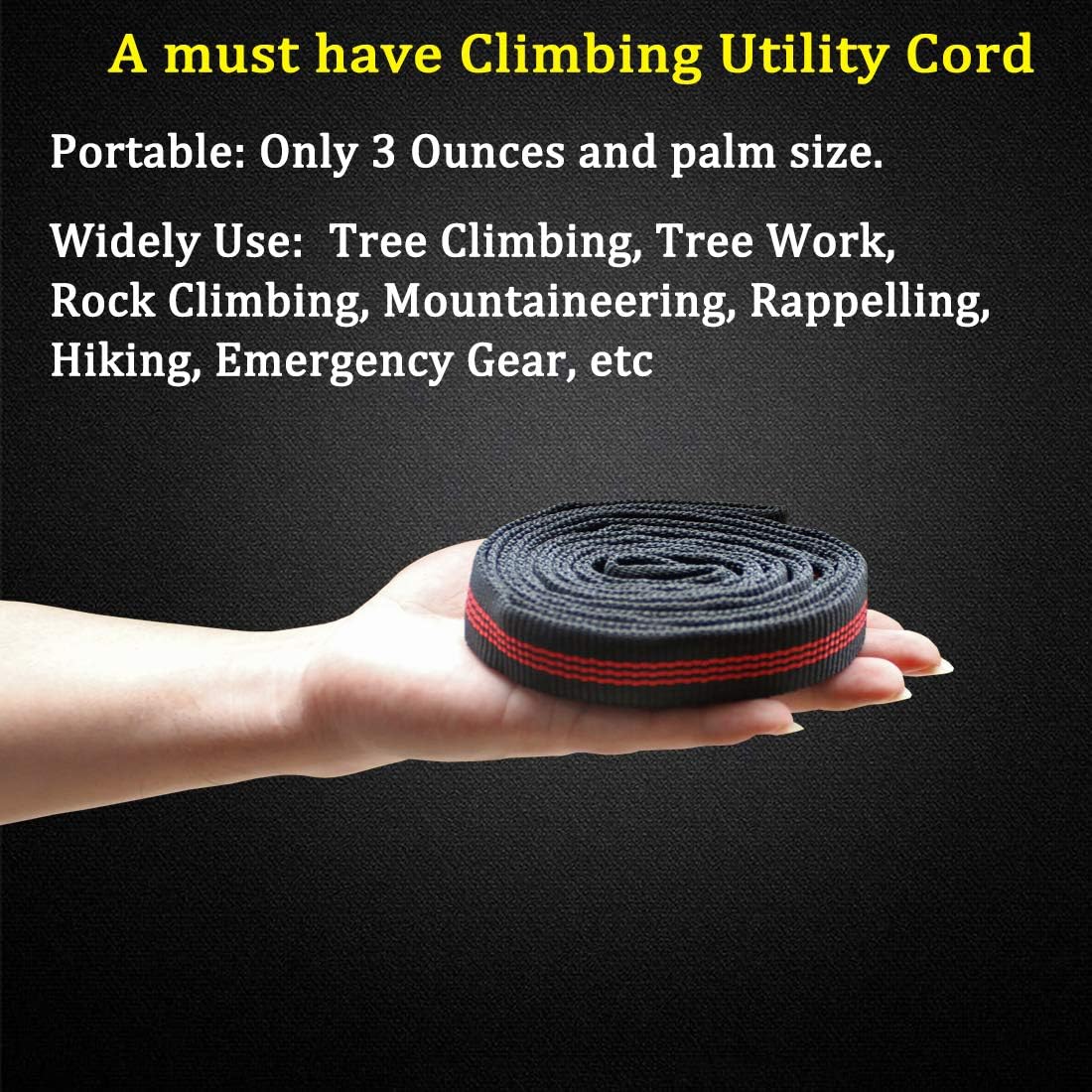 Boaton 48'' Climbing Utility Cord, Nylon Sling Runners, Tree Climbing Gear, Rigging Tool for Tree Work, Rock Climbing, Rescue, Rappelling, Rigging, Hiking, Emergency Gear : Sports & Outdoors