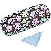 PERFECTSIGHT Hard Shell Eyeglasses Case, PU Leather Protective Glasses Case, Cute Eyeglass Case for Women Men Girls