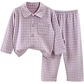 Umeyda Girls Pajamas Winter Long Sleeve Fleece Button Down Sleepwear Kids Soft Fuzzy 2 Pieces Pjs Set for Ages 4-14