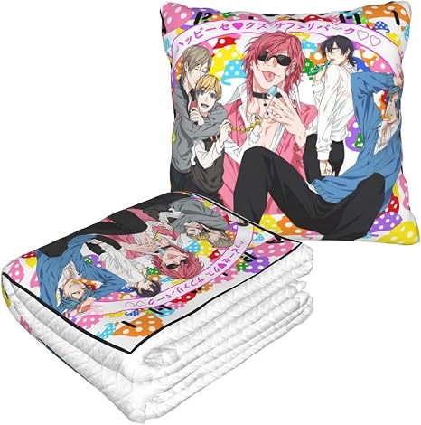 Amazon 抱き枕 クッション ひざ掛け ヤリチン ビッチ部 可愛い漫画のパターン設計 クッション になる ひざ掛け 両用 抱き枕 ブランケット 防寒 収納便利 クッションブランケット 抱き枕 オンライン通販
