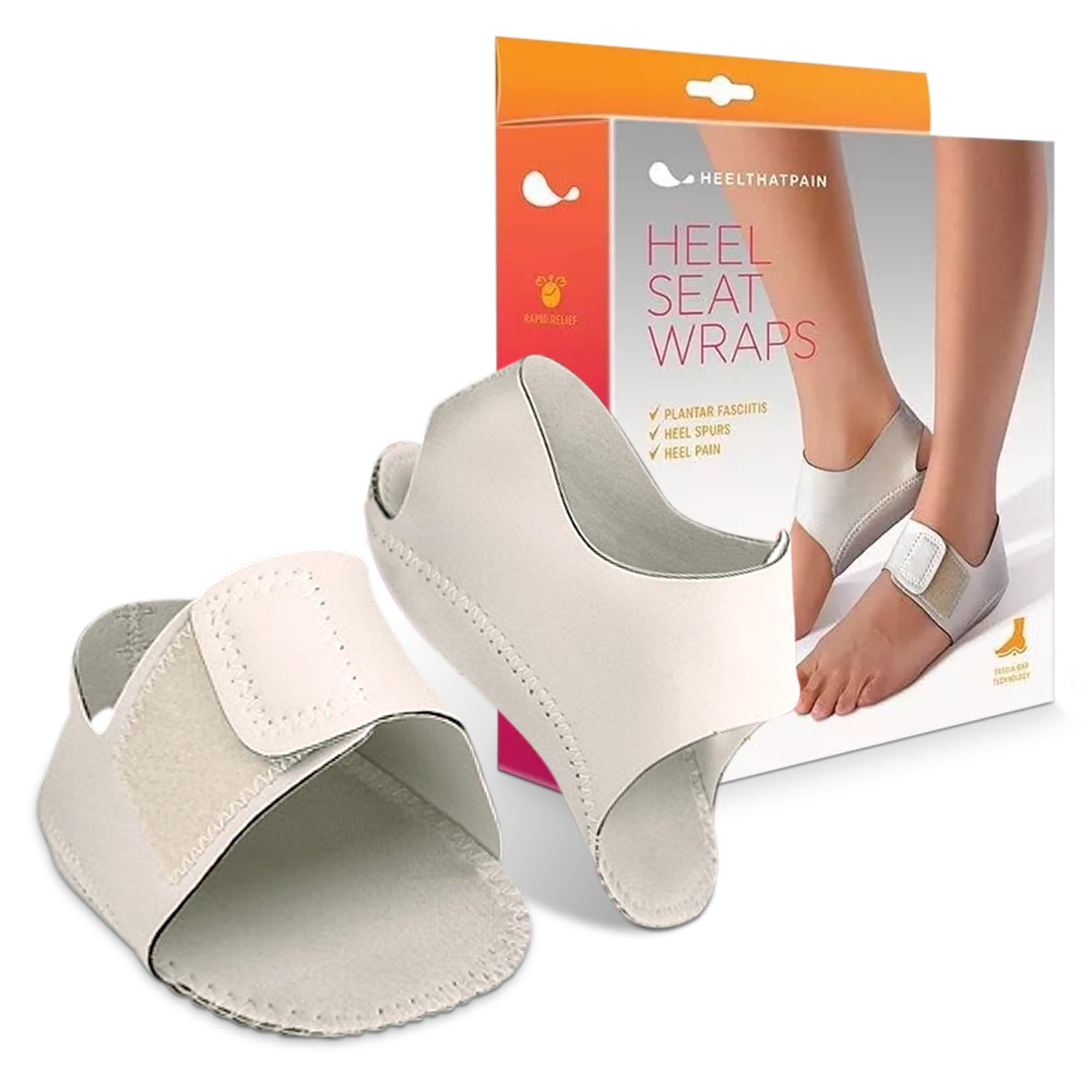 Heel That Pain Heel Seat Wraps for Plantar Fasciitis and Heel Spurs - Perfect for Heel Pain Relief While Barefoot or with Sandals | Patented, Clinically Proven, 100% Guaranteed (XL)