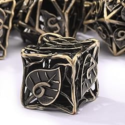 AUSTOR Metal DND Dice Set 7 Pieces Leaf DND Dice