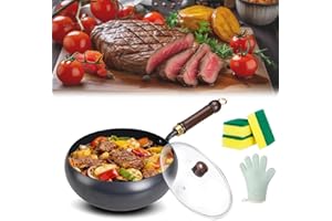 2026 Upgraded Japanese Cooking Cast Iron Pot, Hand-Hammered Japanese Wok, Japanese Cooking Pot, Non-Stick Iron Pan Without Co