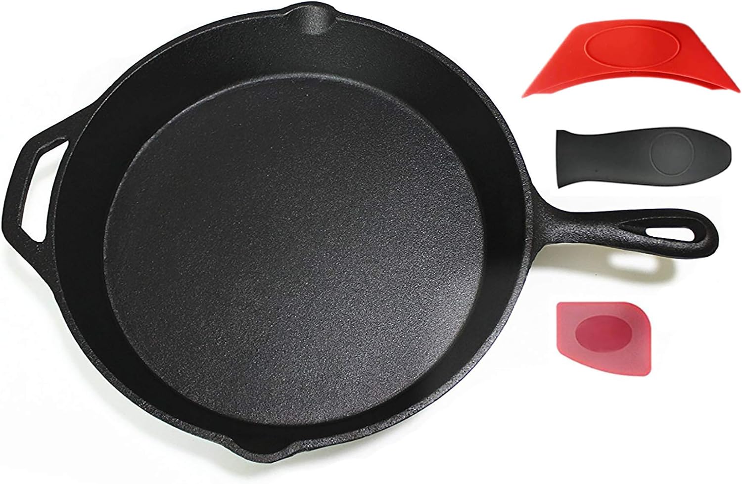 Pinnacle Cookware - 12 Inch Cast Iron Skillet Pan (30cm), Black