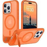 Temdan Magnetic Compatible with iPhone 15 Pro Max Case, [Built-in Invisible Kickstand][Compatible with MagSafe][Military Grade Shockproof] Slim Translucent Matte Phone Case for iPhone 15 Pro Max 6.7"