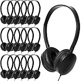 ZXQZYM 20 Pack Classroom Bulk Kids Headphones for School Classroom Students Kids Children Teen and Adults (Black)
