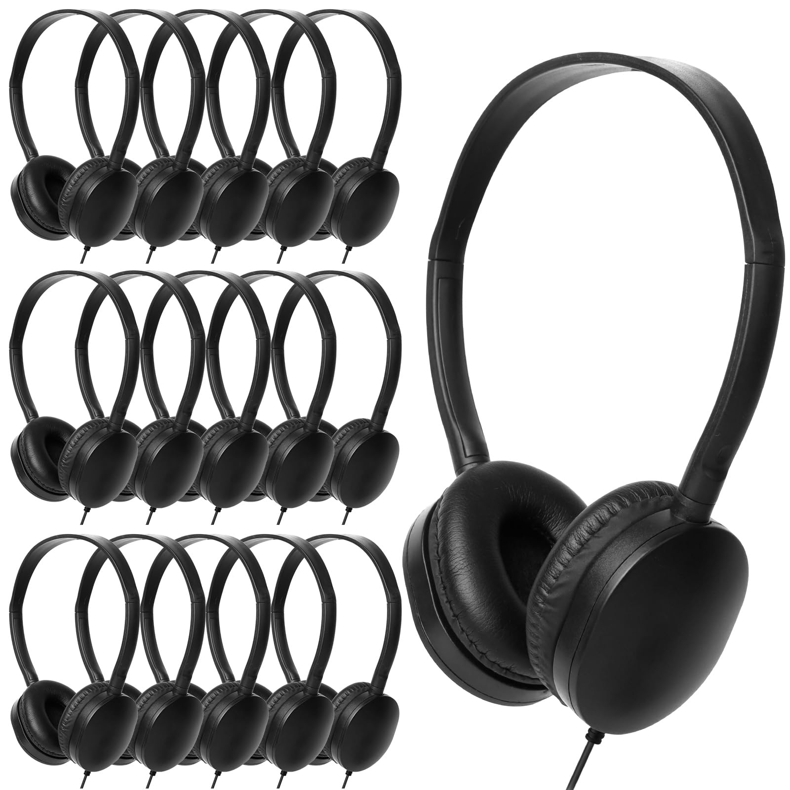 Photo 1 of ZXQZYM 20 Pack Classroom Bulk Kids Headphones for School Classroom Students Kids Children Teen and Adults (Black)