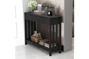 TaoHFE Black Entryway Table with Drawer Modern Wood Narrow Console Table with Storage Hallway Table Sofa Tables for Living Room,Entrance Tables for Front Door Corridor, Office, Black
