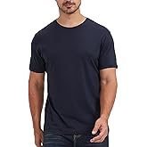 netdraw Men's Ultra-Soft Viscose Bamboo Cotton T-Shirt, Crew Neck Short Sleeve Casual Lounge Dressy Undershirt Tee