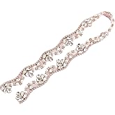 Rhinestone Belt Bridal Crystal Pearl Wedding Sash Bead Trim Women Gowns Sash