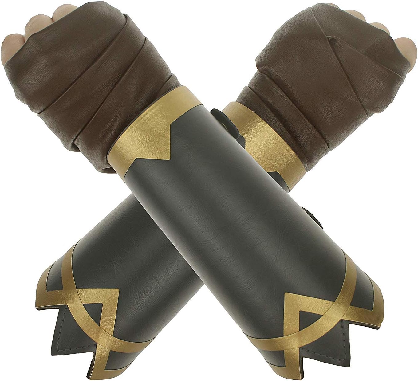 Udekit Adjustable Leather Bracelet And Brown Hand Wrap for Lady Girls Kids Cosplay Accessory (2 Pieces/Set)