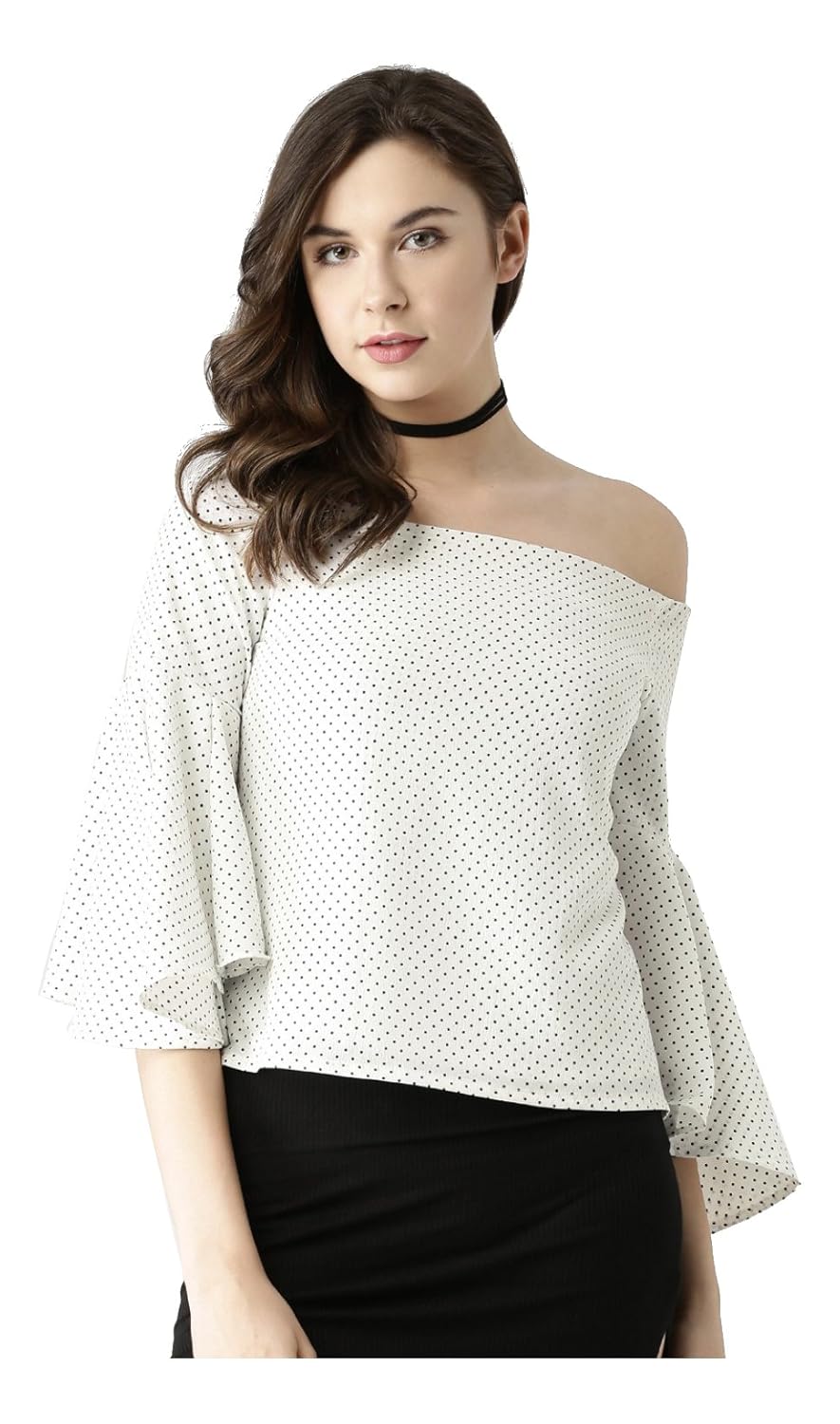 marie claire women's top (mc10301--s, white, small)