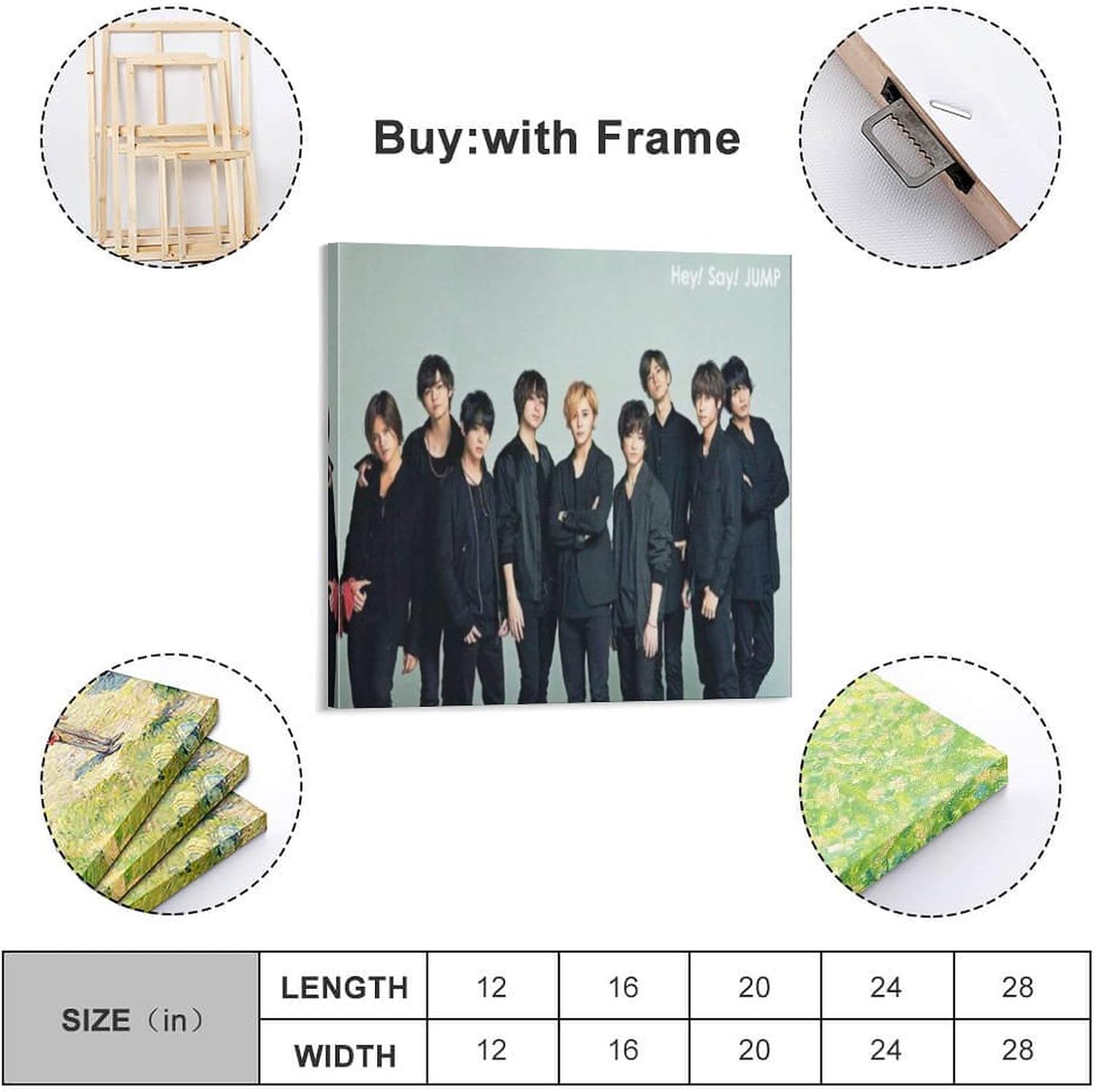 Amazon Hey Say Jumpアートパネル インテリア ポスター イラスト 高精細ジークレープリント画 モダン ポスター アートキャンバス 装飾画 フレームなし キャンバス 絵画 アートボード モダン絵画 飾り絵 おしゃれ かわいい 人気 ファッションポスター 壁の絵 壁掛け