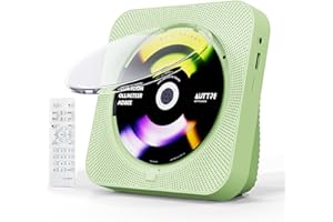 ZYOKATA CD Player Portable Bluetooth 5.1 Desktop CD Player with HiFi Sound Speakers,Remote Control,Dust Cover,LED Display,Boombox FM Radio,USB/AUX for Home,Kids (Green)