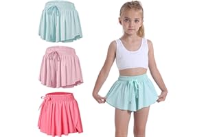 ZOGCOWY 3 Pack Butterfly Flowy Shorts Skirts for Girls Tennis Cheer Stuff Athletic Preppy Running Sports Skirt for Teen Girls