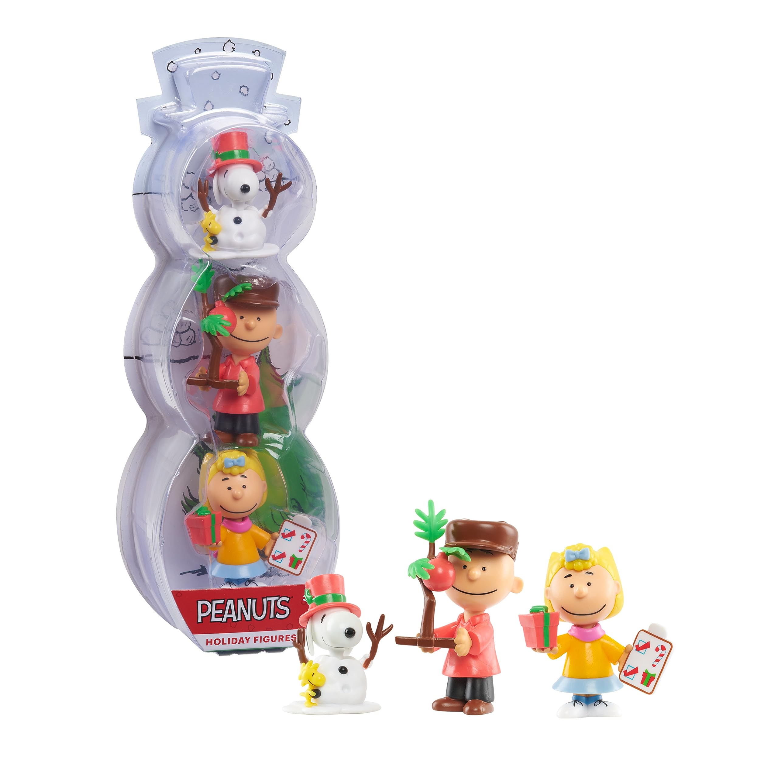 Photo 1 of Peanuts 3-Piece Figure Set, Includes Characters Snoopy with Woodstock, Charlie Brown with Tree, and Sally with Present, Kids Toys for Ages 3 Up by Just Play