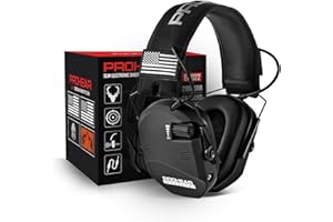 PROHEAR 022 Electronic Ear Protection for Shooting & Hunting - 29dB SNR Noise Reduction, 5X Sound Amplification, 4 Omnidirectional Microphones, HD Speakers - Gun Range Hearing Protection Muffs,Black
