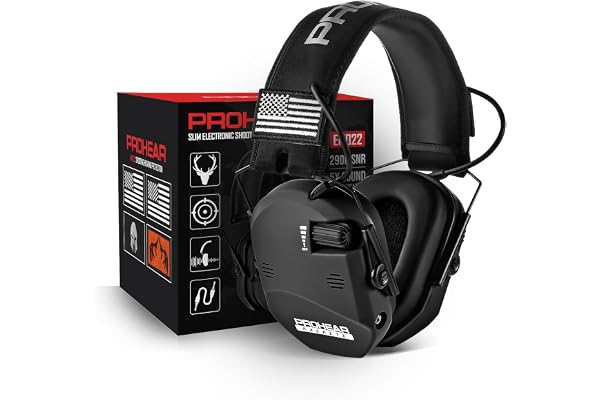 PROHEAR 022 Electronic Ear Protection for Shooting & Hunting - 29dB SNR Noise Reduction, 5X Sound Amplification