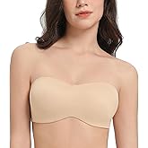 Lemorosy Full Support Seamless Convertible Underwire Strapless Minimizer Bandeau Plus Size Bra for Women