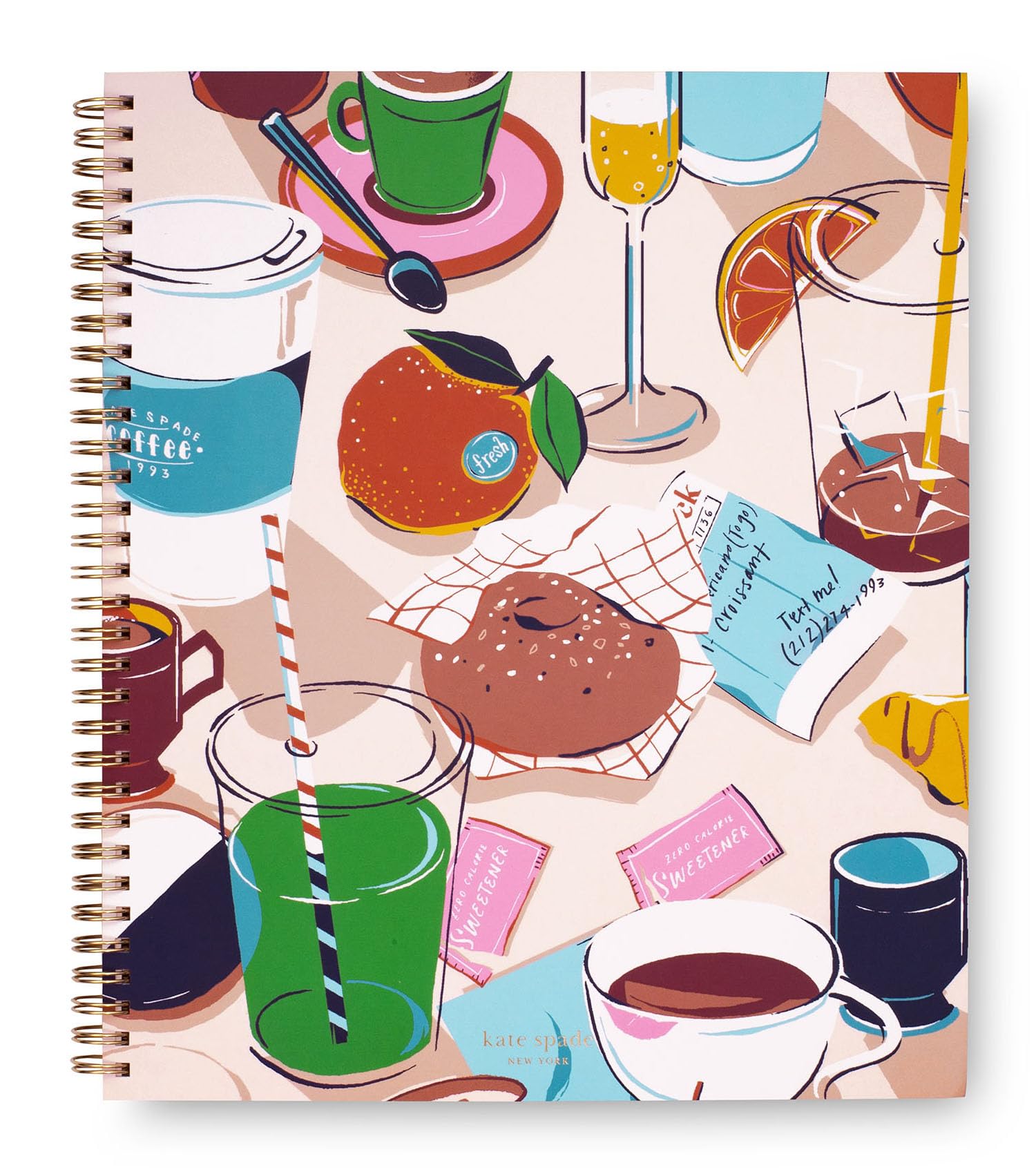 Kate Spade New York Large College Ruled Notebook, 11" x 9.5" Spiral Notebook with 160 Pages, Rise and Shine — image 1