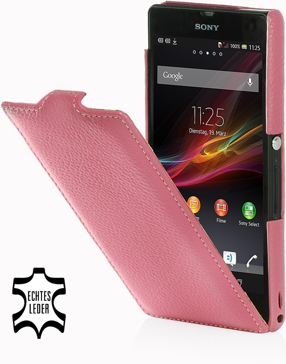 StilGut Leather Case for Sony Xperia Z, pink