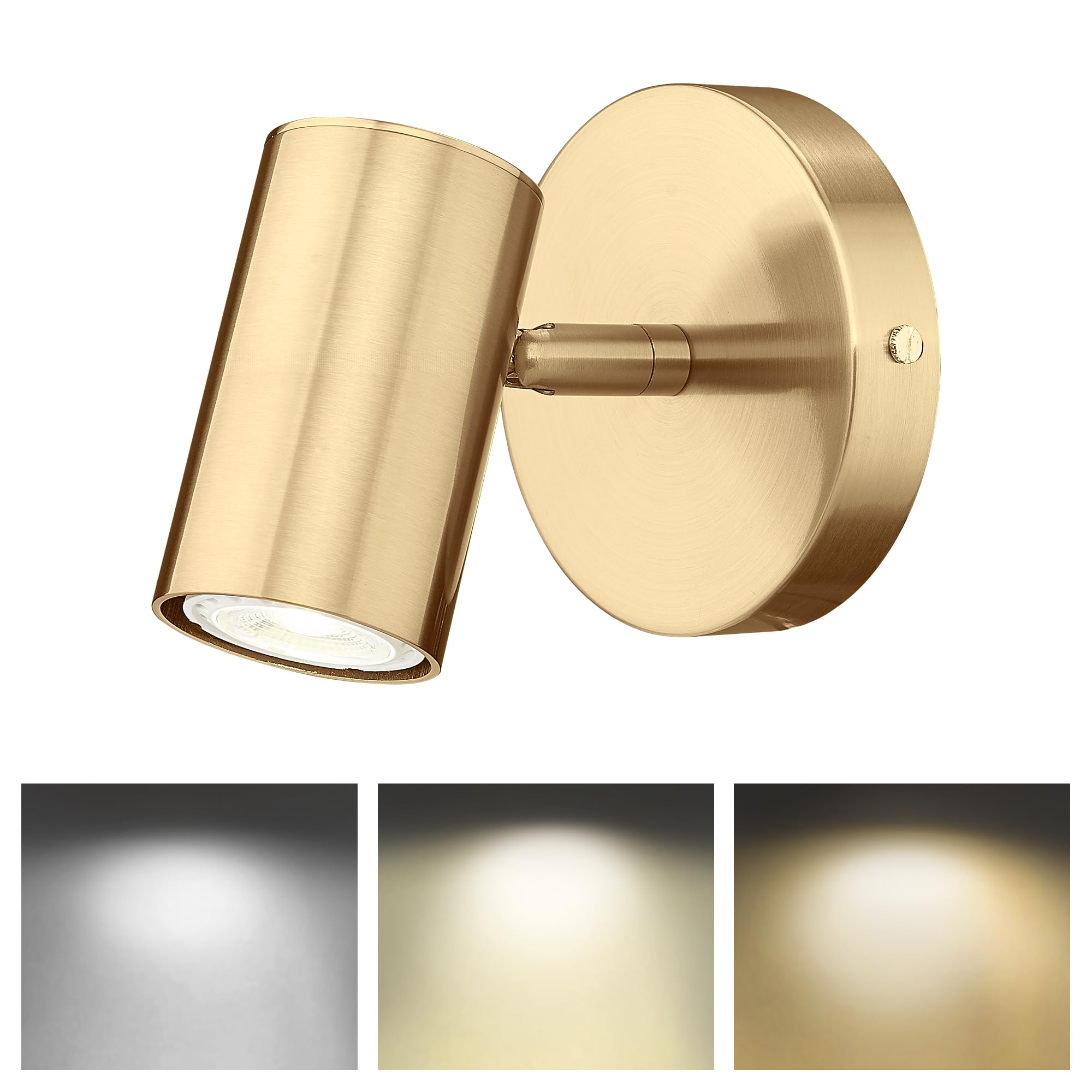 Photo 1 of Cargifak Gold Wall Sconce, Modern Wall Light Fixture, LED Track Lighting with GU10 Bulb for Bedroom Entryway Bathroom Kitchen, SL4830-1W-BB