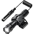 Feyachi Tactical Flashlight 1200 Lumen, with M Lock Mount, Dual Switch (Momentary/Constant-On), Rainproof and Shockproof, Aluminum Body, Includes Pressure Switch & Offset Mount